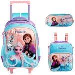 kit mochila de rodinhas xeryus 3 peças frozen (mp)