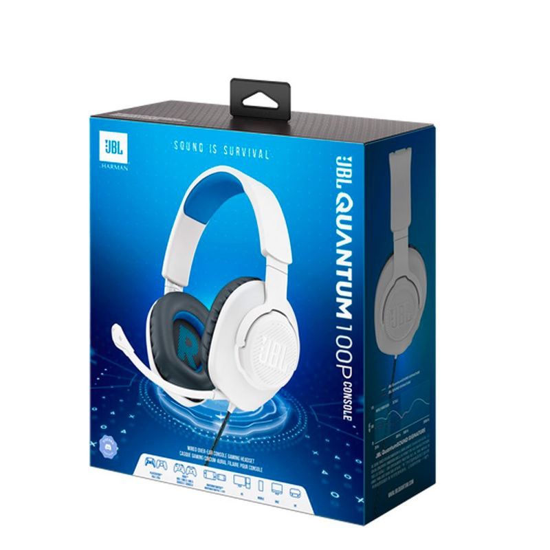 headset gamer jbl quantum 100p branco e azul (mp)