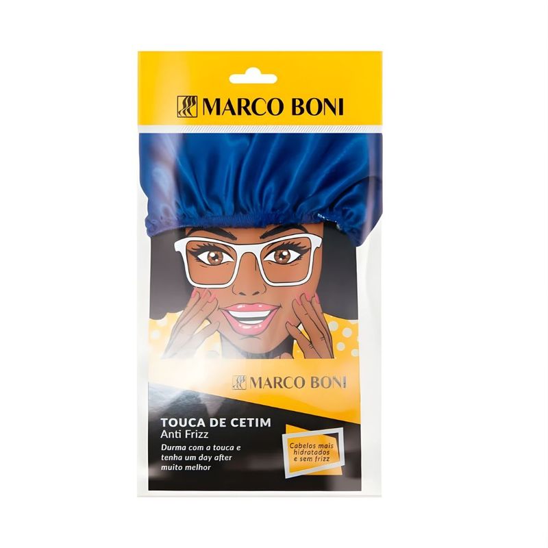 touca de cetim anti frizz para cabelo marco boni
