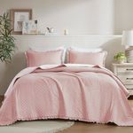kit colcha casal 3 peças corttex charlotte rosa (mp)