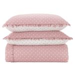 kit colcha casal 3 peças corttex charlotte rosa (mp)