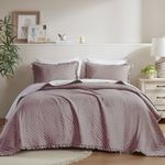 kit colcha queen 3 peças corttex charlotte violeta (mp)