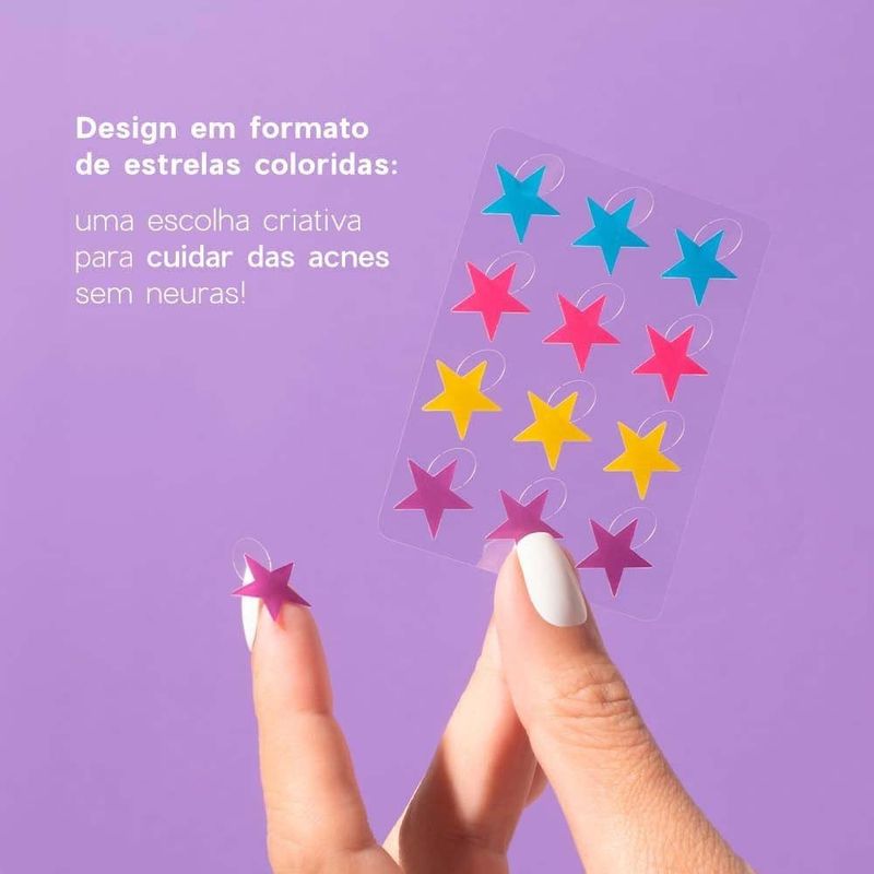 adesivos secativos para espinhas com ácido salicílico star acne patches océane 4you 12 unidades