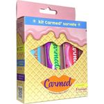 kit hidratante labial carmed sorvete 3 bisnagas tangerina, uva e morango 10g cada