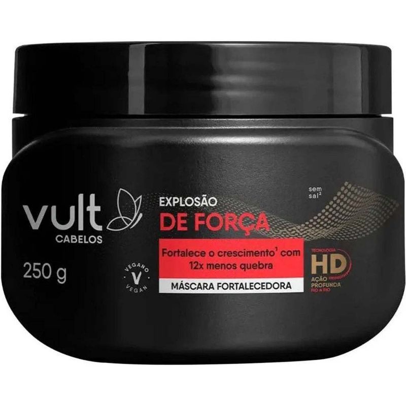 máscara fortalecedora vult cabelos explosão de força 250g