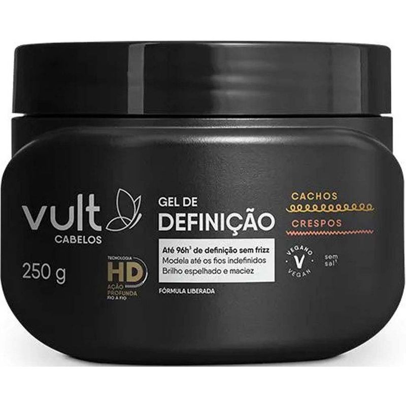 gel de definição vult cabelos cachos e crespos 250g