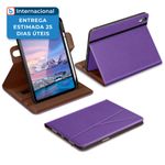 case para ipad a16 com suporte para apple dtto couro roxo a-mbi
