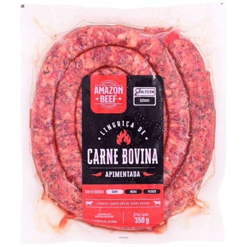 linguiça bovina apimentada amazon beef 350g