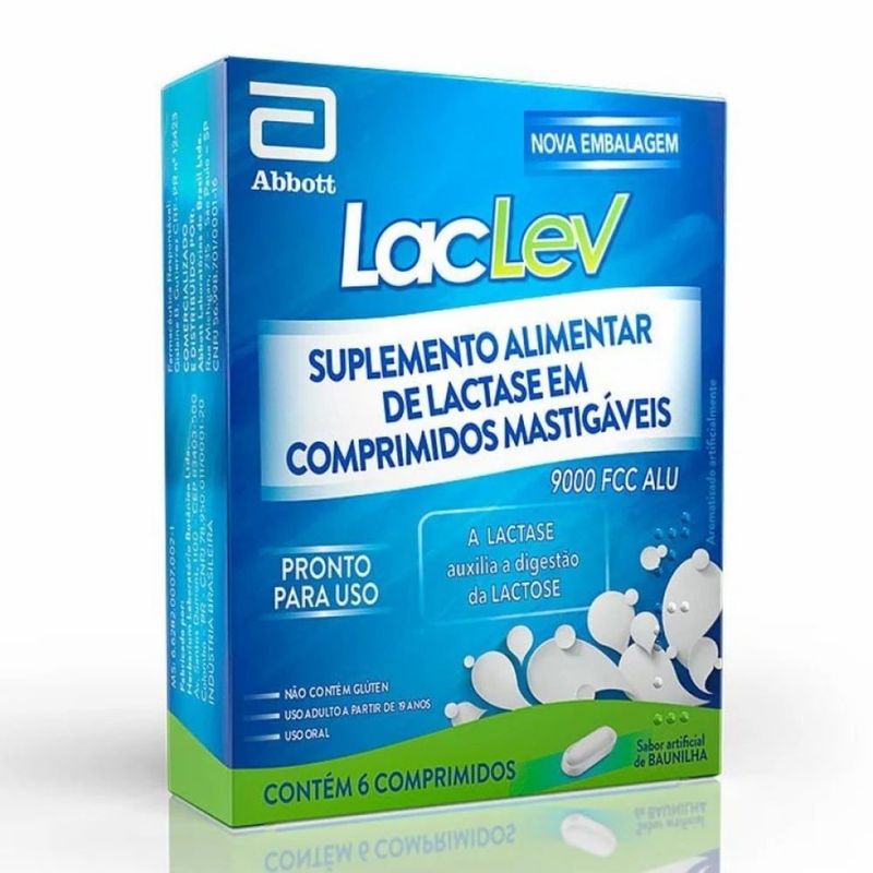 laclev lactase enzima 9000fcc 6 comprimidos abbott