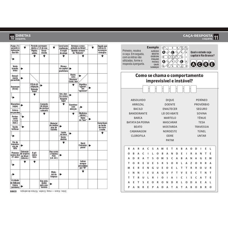 revista de passatempos coquetel nível fácil