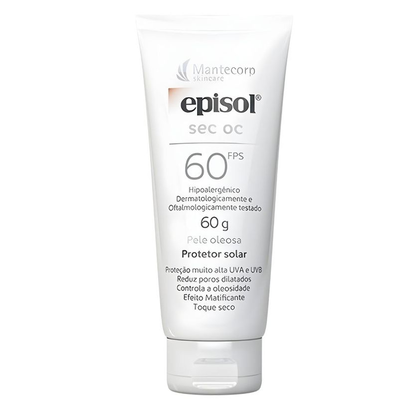 protetor solar facial episol sec oc fps 60 pele oleosa 60g