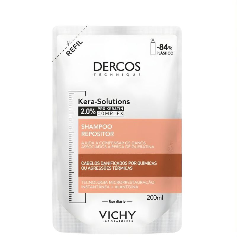 refil shampoo repositor vichy dercos kera-solutions 200ml