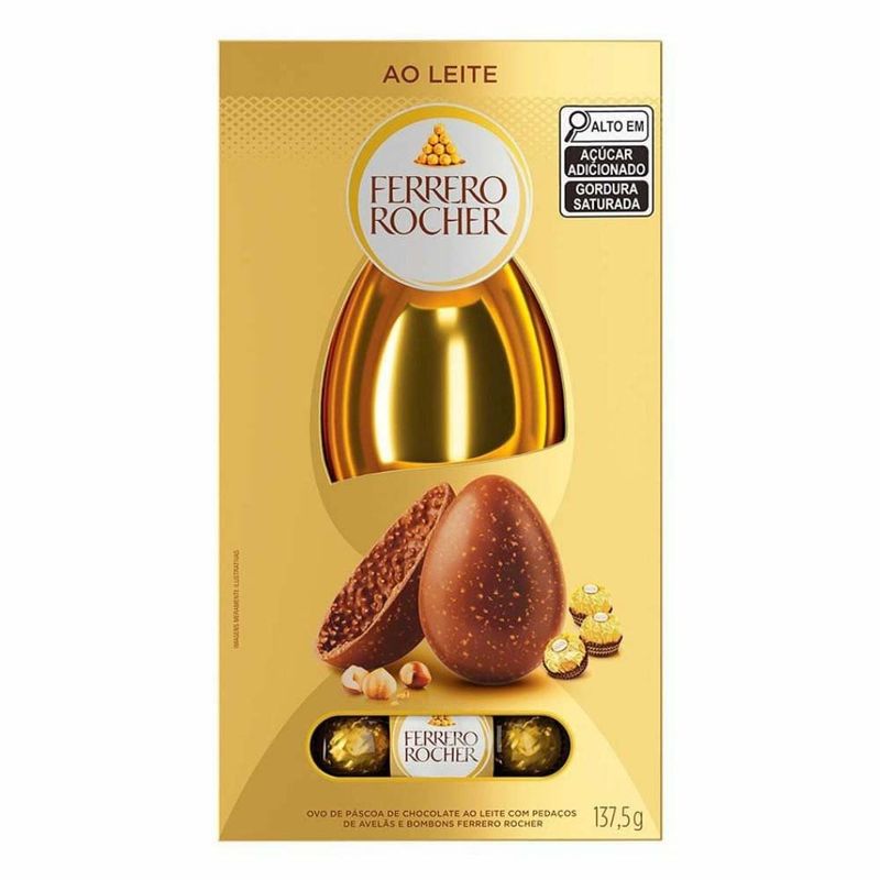 ovo de páscoa ferrero rocher ao leite 137,5g