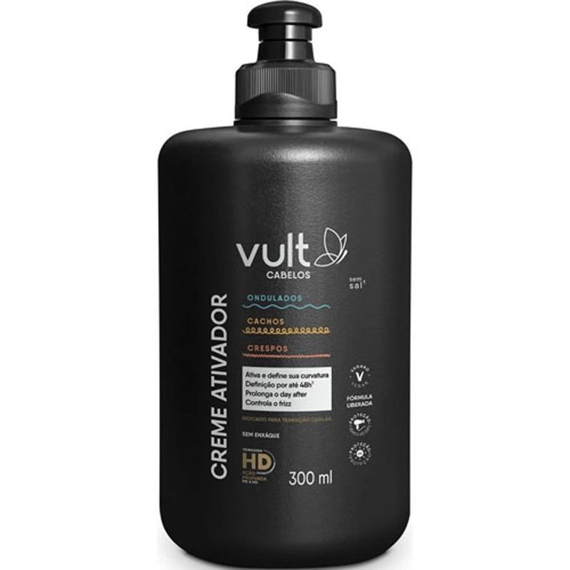 creme ativador vult cabelos cachos e crespos 300ml
