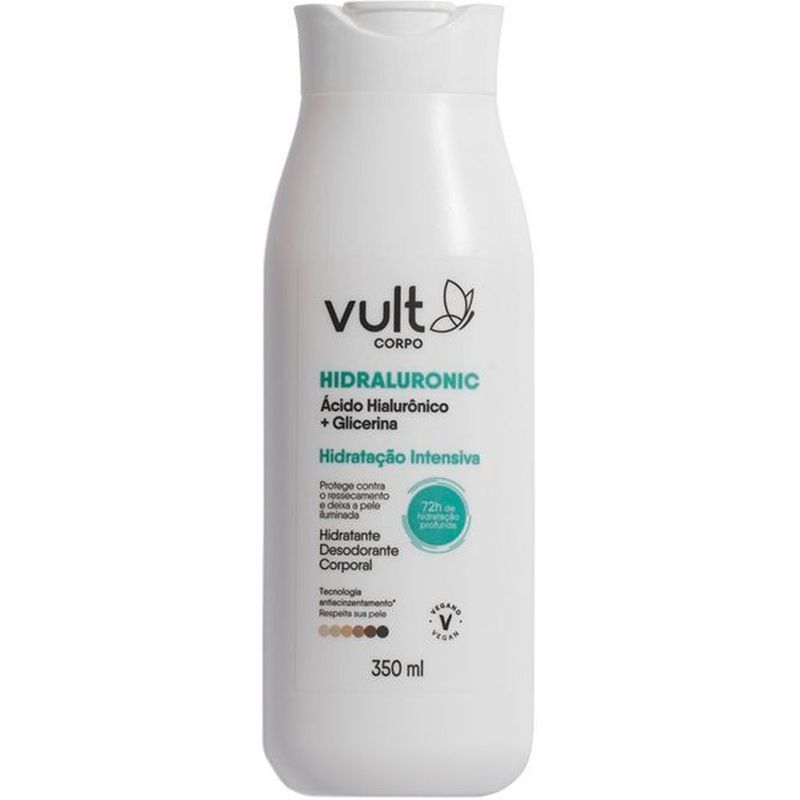 kit hidratante desodorante corporal vult hidraluronic glicerina 350ml + refil 300ml