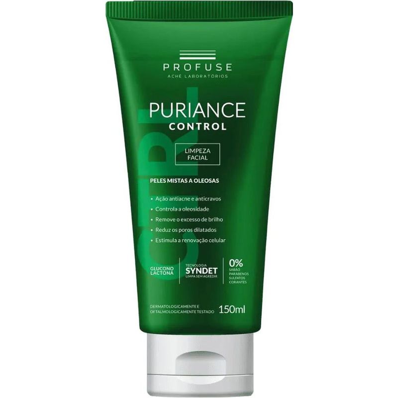 gel de limpeza facial profuse puriance control peles mistas a oleosas 150ml