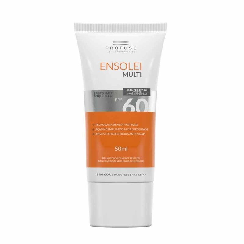 protetor solar facial sem cor profuse ensolei multi fps60 50ml