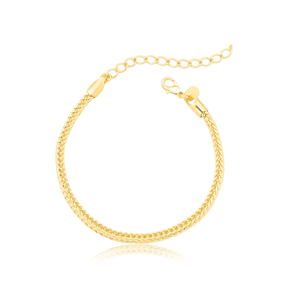 Pulseira Semijoia Luiza Mota Fios Trançados Dourada 16cm (MP)