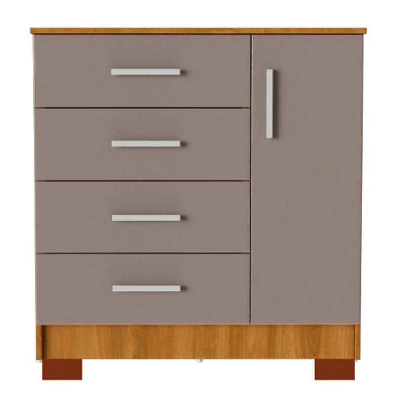 cômoda delicatto lille 91x91x4cm carvalho e fumê (mp)