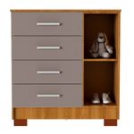 cômoda delicatto lille 91x91x4cm carvalho e fumê (mp)