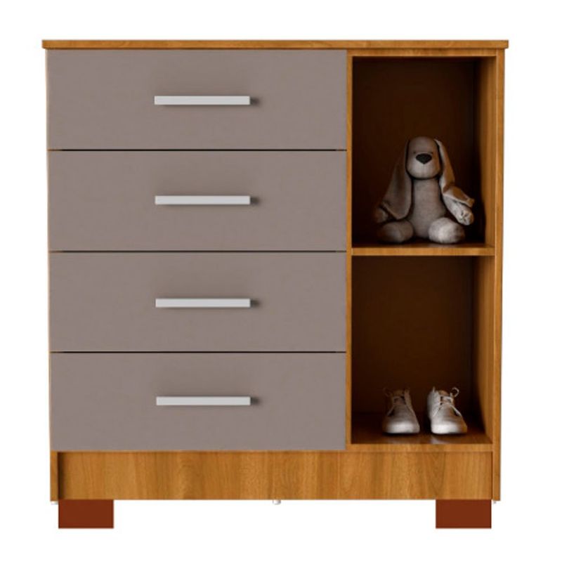 cômoda delicatto lille 91x91x4cm carvalho e fumê (mp)