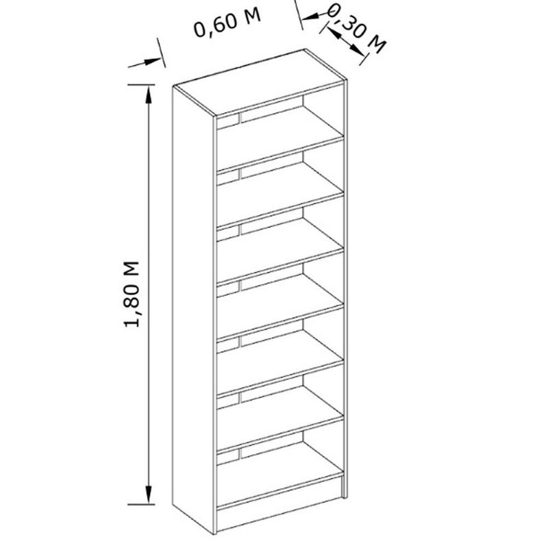 sapateira delicatto 180x60x30cm carvalho (mp)
