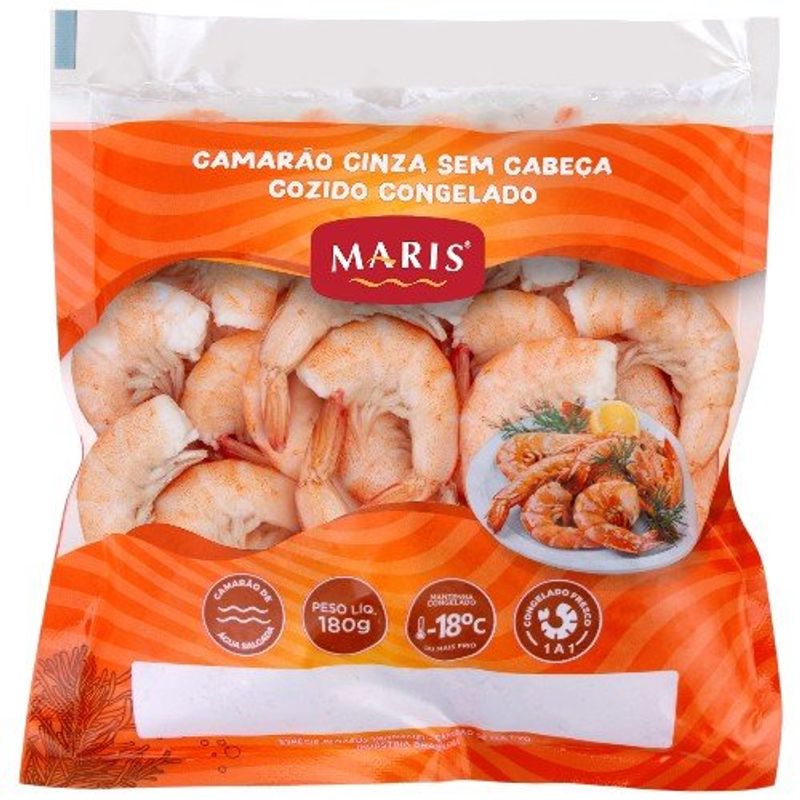 camarão maris sem cabeça cozido 25/30 180g