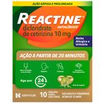 reactine antialérgico dicloridrato de cetirizina 10mg 10 cápsulas kenvue