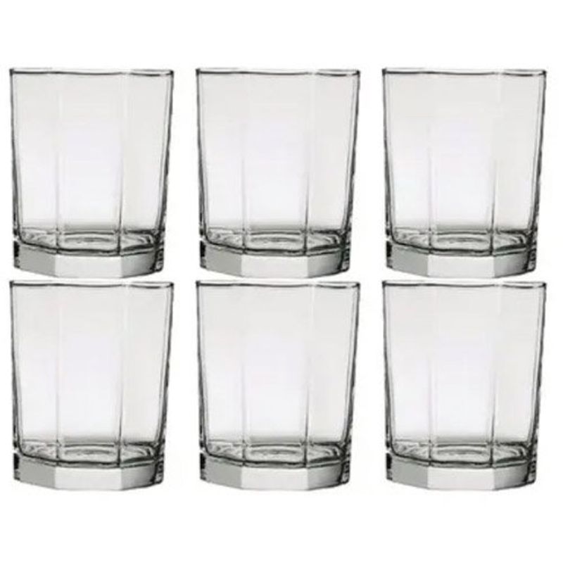 conjunto de 6 copos octagonal green apple 190ml t-bi