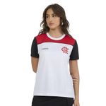 camiseta feminina flamengo braziline fulgor branco g (mp)