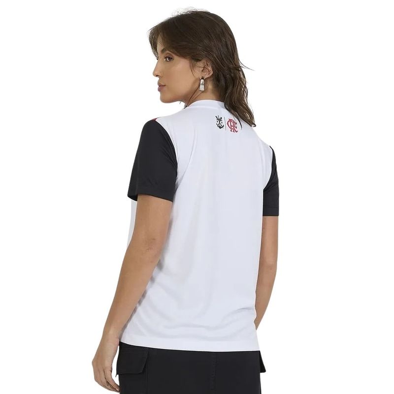 camiseta feminina flamengo braziline fulgor branco g (mp)