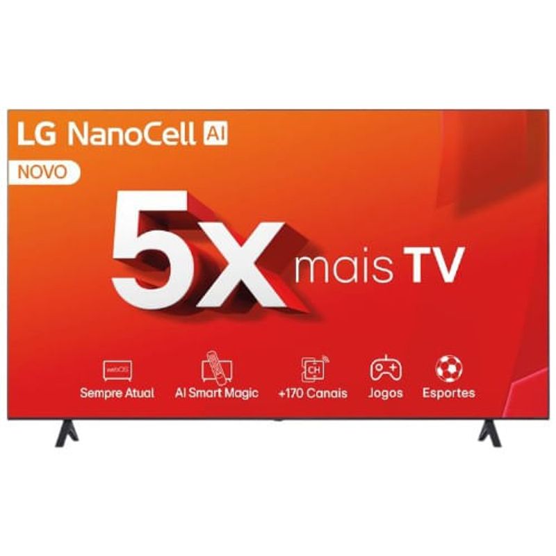 smart tv lg 65" 4k nanocell processador 5 ger7 ia hub alexa webos 24 65nano80