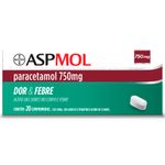 aspmol paracetamol 750mg 20 comprimidos bayer
