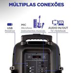 caixa de som amplificada mondial connect power plus bluetooth 550w bivolt preto (cm-550)