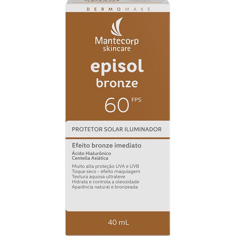 protetor solar iluminador facial fps60 episol bronze 40ml