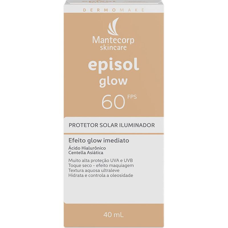 protetor solar iluminador facial fps60 episol glow 40ml