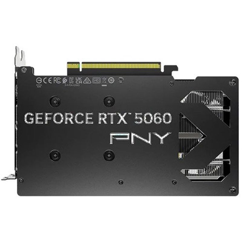 placa de vídeo pny geforce rtx 5060 oc dual fan graphics 8gb gddr7 ss-fread y 2-slot preto w-bi