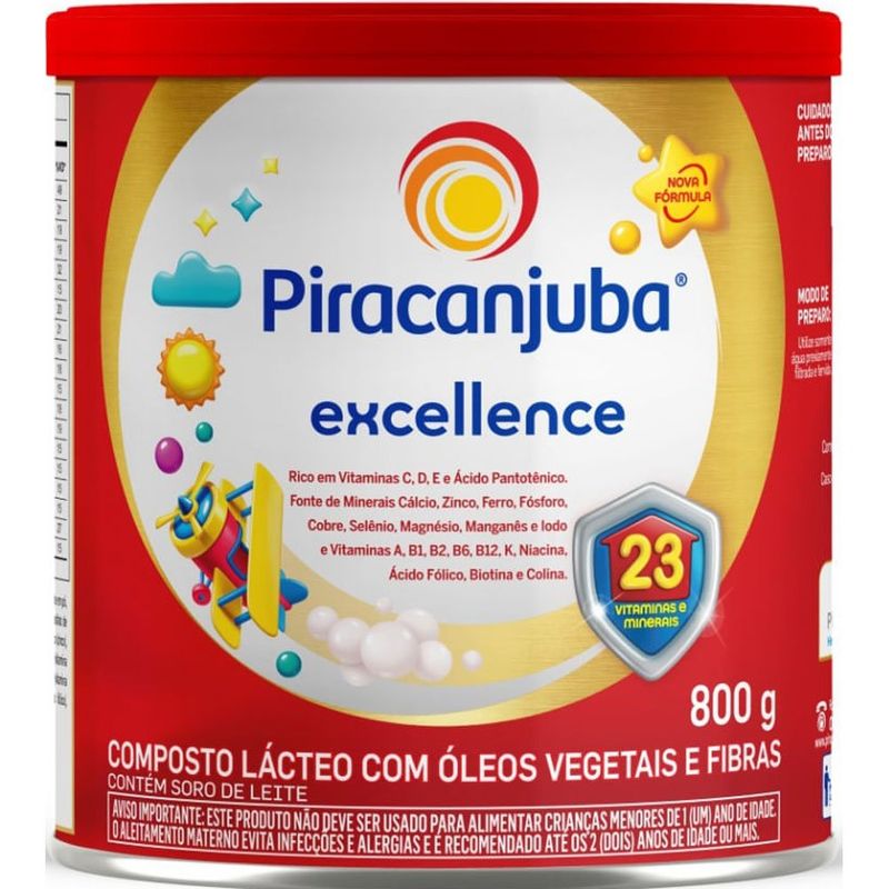 composto lácteo infantil excellence piracanjuba a partir de 1 ano 800g