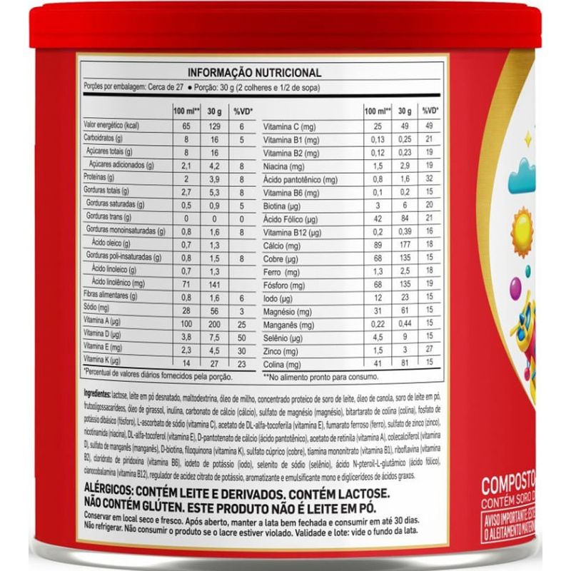 composto lácteo infantil excellence piracanjuba a partir de 1 ano 800g