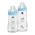 kit mamadeira mam easy start 2 peças 330ml e 270ml azul (mp)