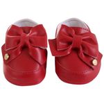 sapato bebê fofinho com laço p vermelho (mp)