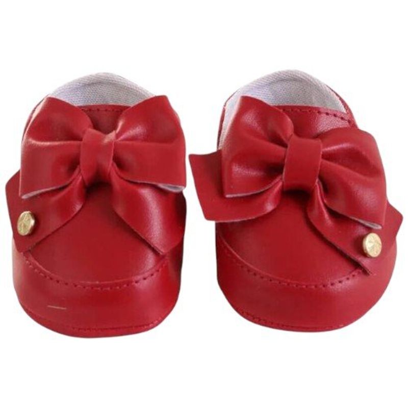 sapato bebê fofinho com laço p vermelho (mp)