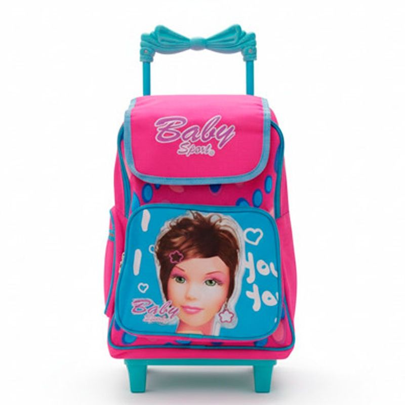 mochila de rodinhas tm baby sport 45x35cm rosa e azul (mp)