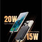 carregador portátil essager 10000 mah wireless usb-c 20w edy1w-sy0g-z preto (mp)