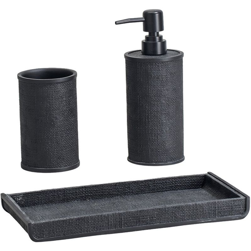 conjunto para banheiro 3 peças mimo lazuli preto bh24460