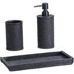 conjunto para banheiro 3 peças mimo lazuli preto bh24460