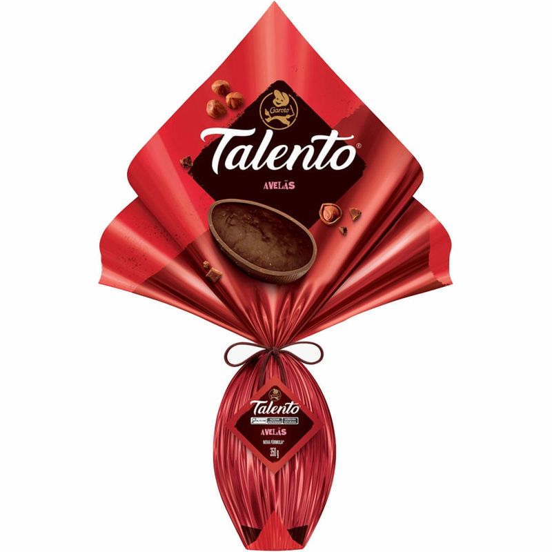 ovo de páscoa garoto talento avelãs 350g