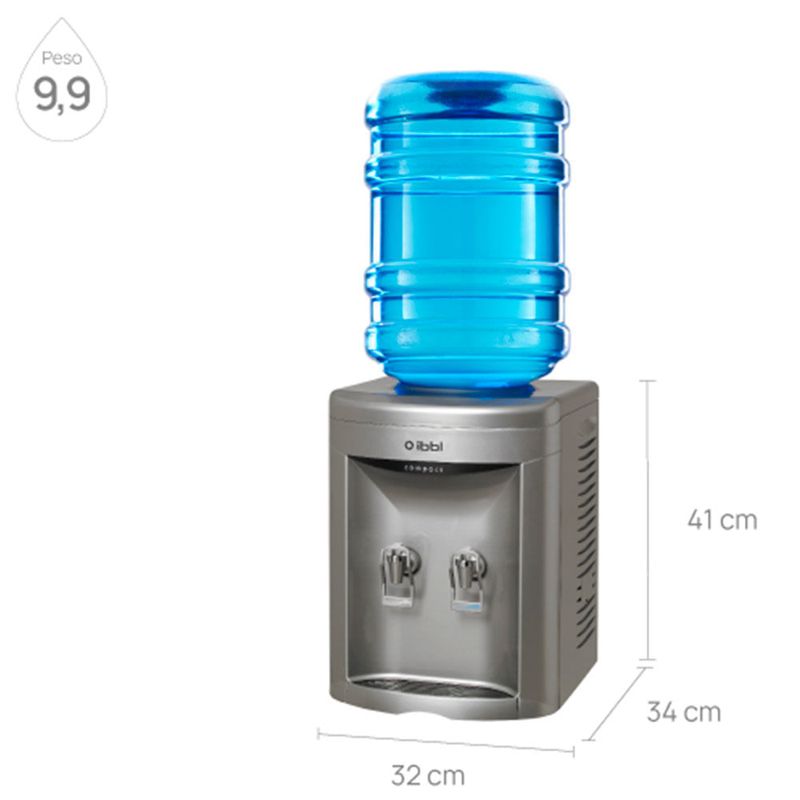 bebedouro de água ibbl compact fn 2000 mesa prata 127v