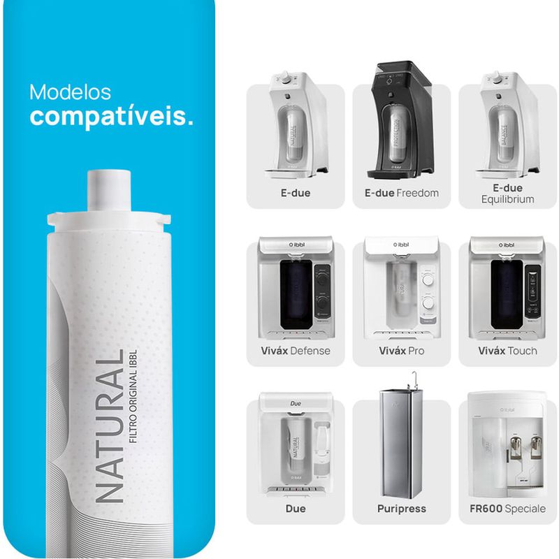 refil filtro de água ibbl natural c+3