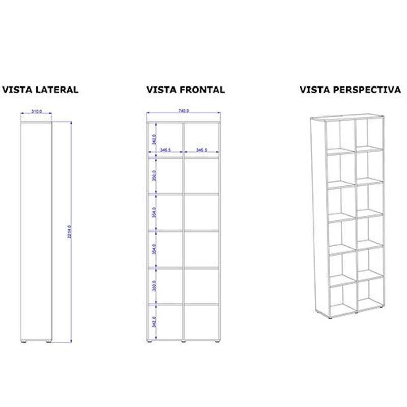 estante multifuncional politorno caracol 12 nichos mdp branco 2342